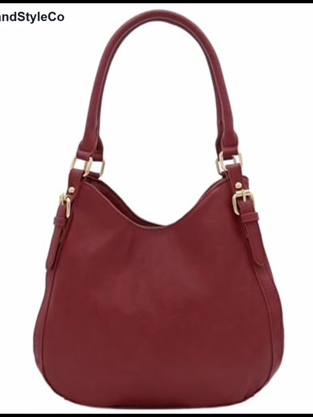 Faux Leather Lightweight 3 Compartment Hobo Bag Top Handle Shoulder Purse